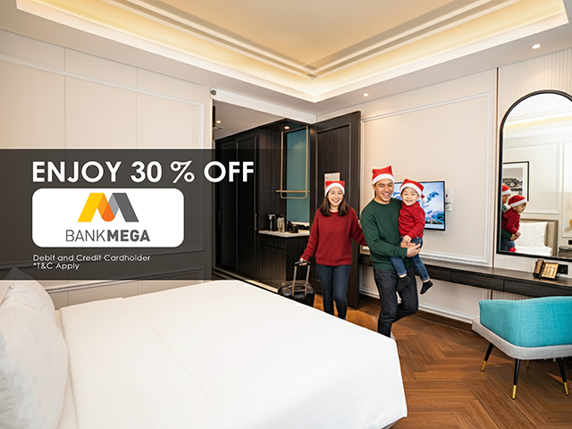 A Sparkling Christmas Getaway! Enjoy 30% OFF Your Exclusive Christmas Package with Bank Mega
